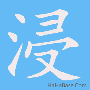 《浸》的筆順動畫寫字動畫演示