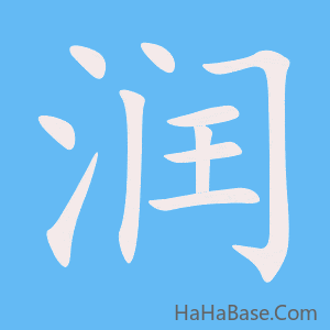 《润》的筆順動畫寫字動畫演示
