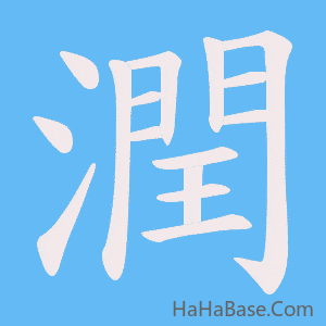 《潤》的筆順動畫寫字動畫演示