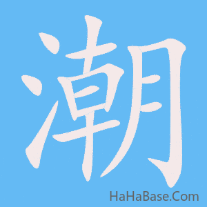《潮》的筆順動畫寫字動畫演示