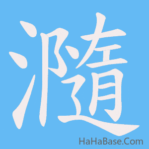 《瀡》的筆順動畫寫字動畫演示