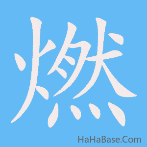 《燃》的筆順動畫寫字動畫演示