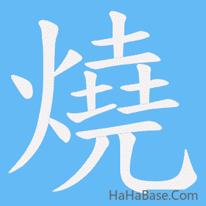 《燒》的筆順動畫寫字動畫演示