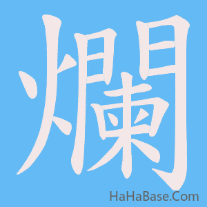 《爛》的筆順動畫寫字動畫演示