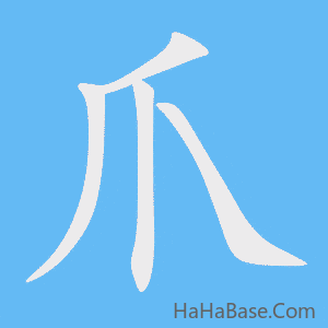 《爪》的筆順動畫寫字動畫演示