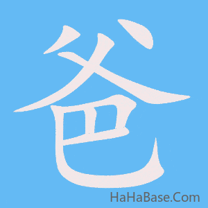 《爸》的筆順動畫寫字動畫演示