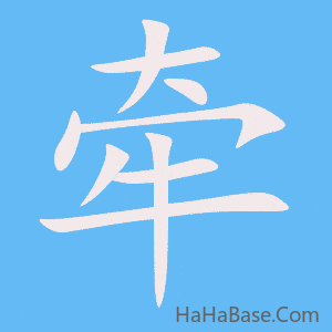 《牵》的筆順動畫寫字動畫演示