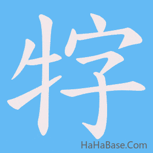 《牸》的筆順動畫寫字動畫演示