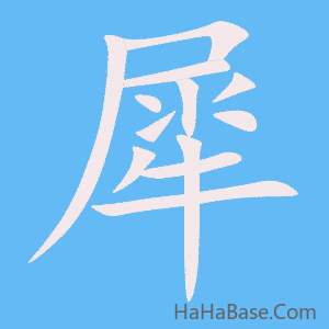 《犀》的筆順動畫寫字動畫演示
