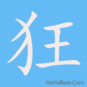 《狂》的筆順動畫寫字動畫演示