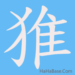 《猚》的筆順動畫寫字動畫演示