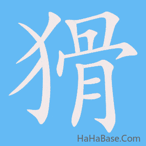 《猾》的筆順動畫寫字動畫演示