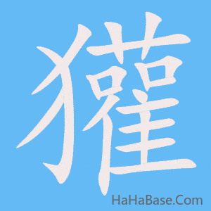 《獾》的筆順動畫寫字動畫演示