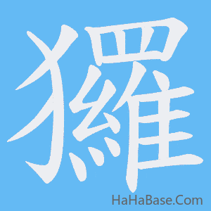 《玀》的筆順動畫寫字動畫演示