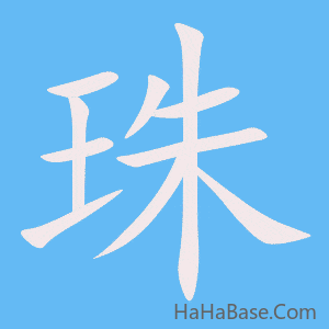 《珠》的筆順動畫寫字動畫演示