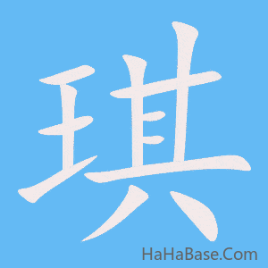 《琪》的筆順動畫寫字動畫演示