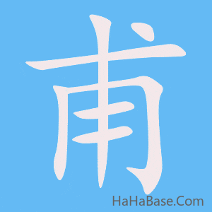 《甫》的筆順動畫寫字動畫演示