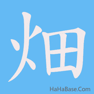《畑》的筆順動畫寫字動畫演示