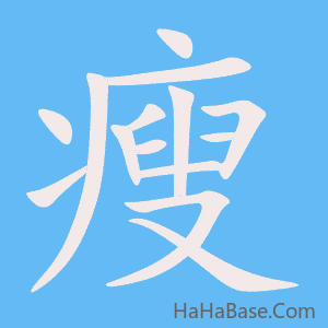 《瘦》的筆順動畫寫字動畫演示
