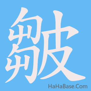 《皺》的筆順動畫寫字動畫演示