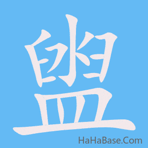 《盥》的筆順動畫寫字動畫演示