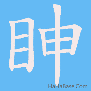 《眒》的筆順動畫寫字動畫演示