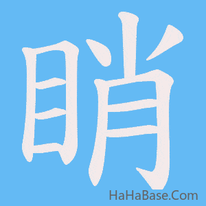 《睄》的筆順動畫寫字動畫演示