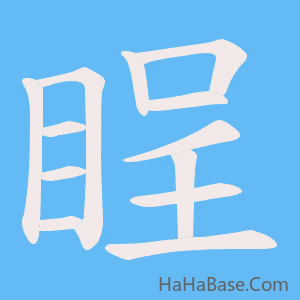 《睈》的筆順動畫寫字動畫演示