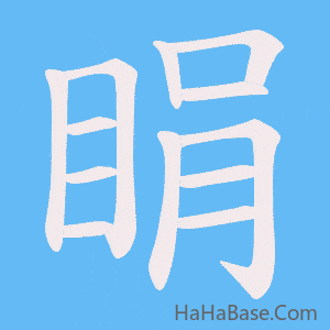 《睊》的筆順動畫寫字動畫演示