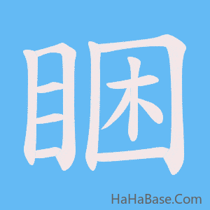 《睏》的筆順動畫寫字動畫演示
