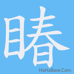 《睶》的筆順動畫寫字動畫演示