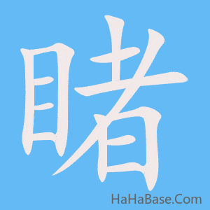 《睹》的筆順動畫寫字動畫演示