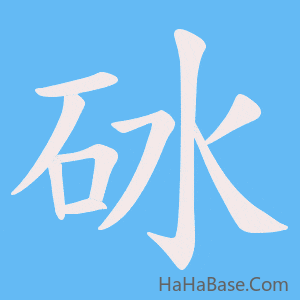 《砅》的筆順動畫寫字動畫演示