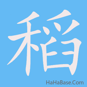 《稻》的筆順動畫寫字動畫演示