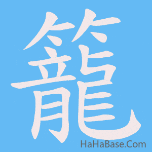 《籠》的筆順動畫寫字動畫演示