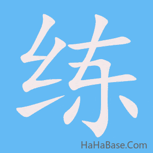 《练》的筆順動畫寫字動畫演示