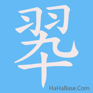 《翆》的筆順動畫寫字動畫演示