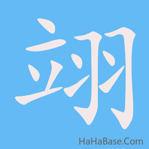 《翊》的筆順動畫寫字動畫演示