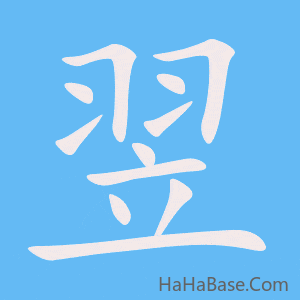 《翌》的筆順動畫寫字動畫演示