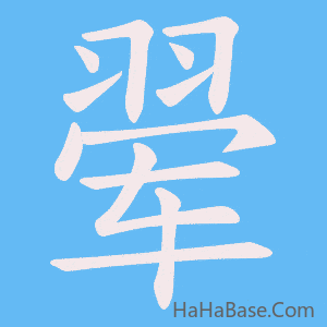 《翚》的筆順動畫寫字動畫演示