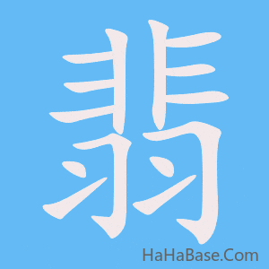 《翡》的筆順動畫寫字動畫演示