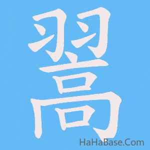 《翯》的筆順動畫寫字動畫演示