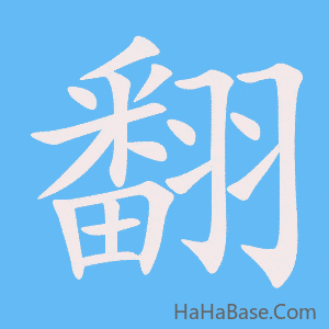 《翻》的筆順動畫寫字動畫演示