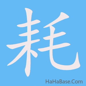 《耗》的筆順動畫寫字動畫演示