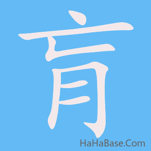 《肓》的筆順動畫寫字動畫演示