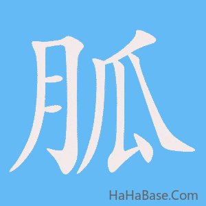 《胍》的筆順動畫寫字動畫演示