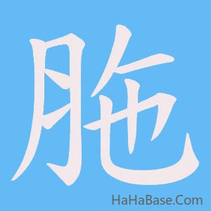《胣》的筆順動畫寫字動畫演示