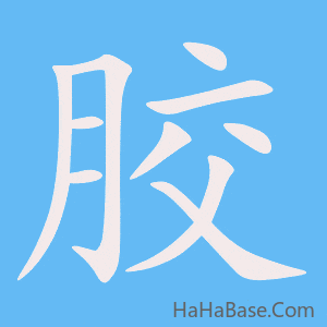 《胶》的筆順動畫寫字動畫演示