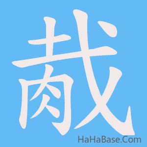 《胾》的筆順動畫寫字動畫演示