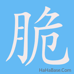 《脆》的筆順動畫寫字動畫演示